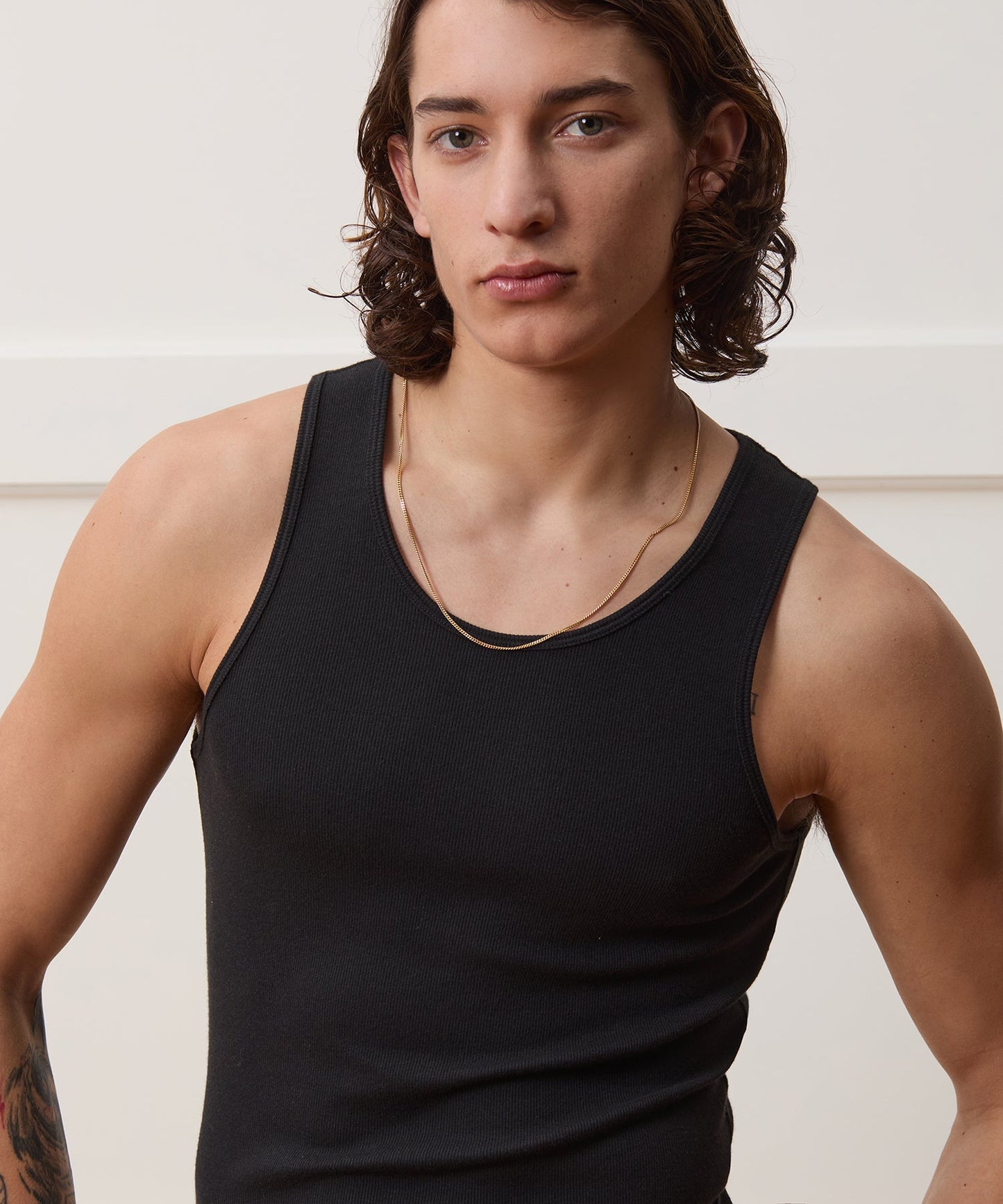 Todd Snyder Slim Ribbed Tank in Black Black