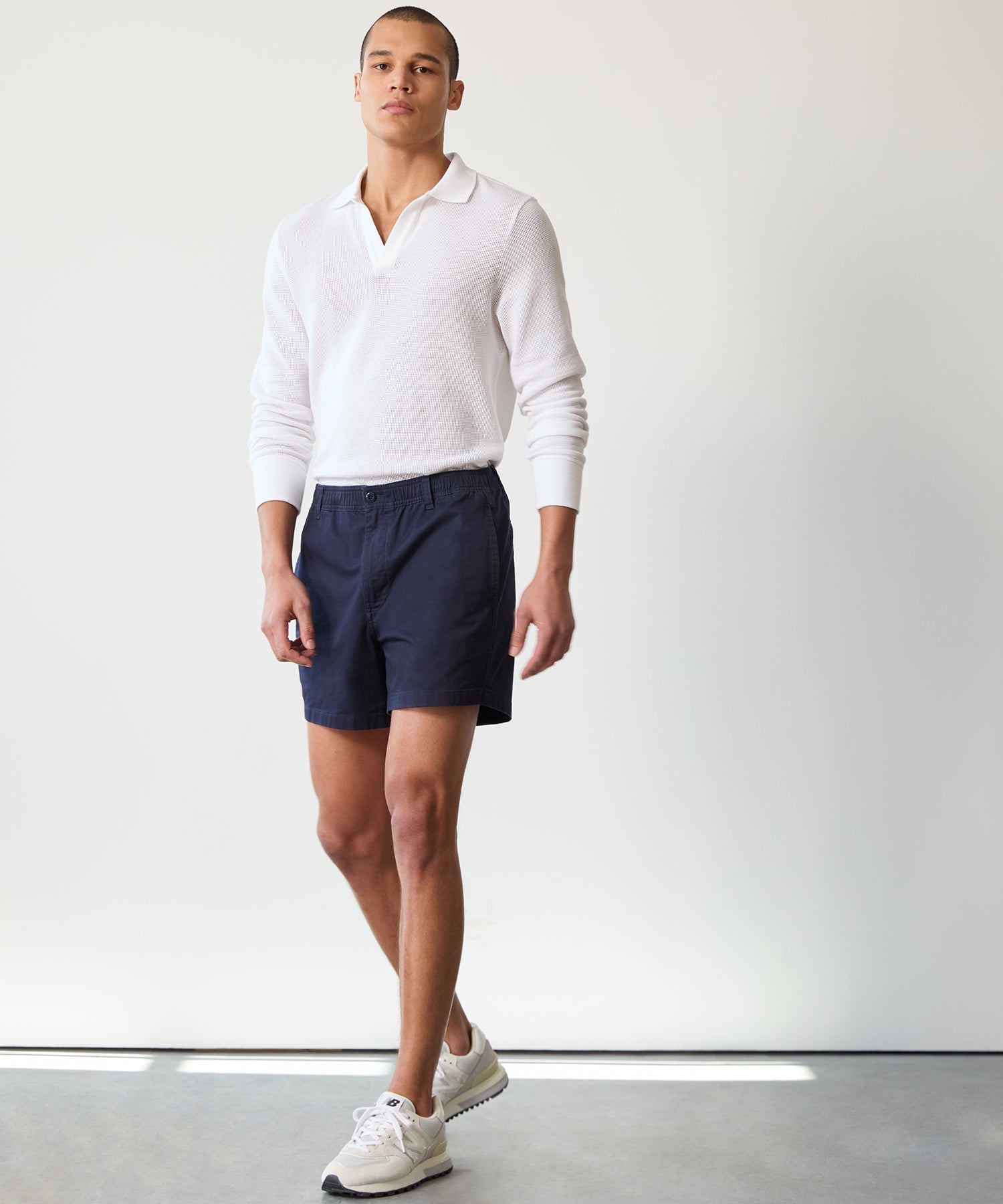 Todd Snyder 5" Cotton Beachcomber Short in Navy Blue Navy