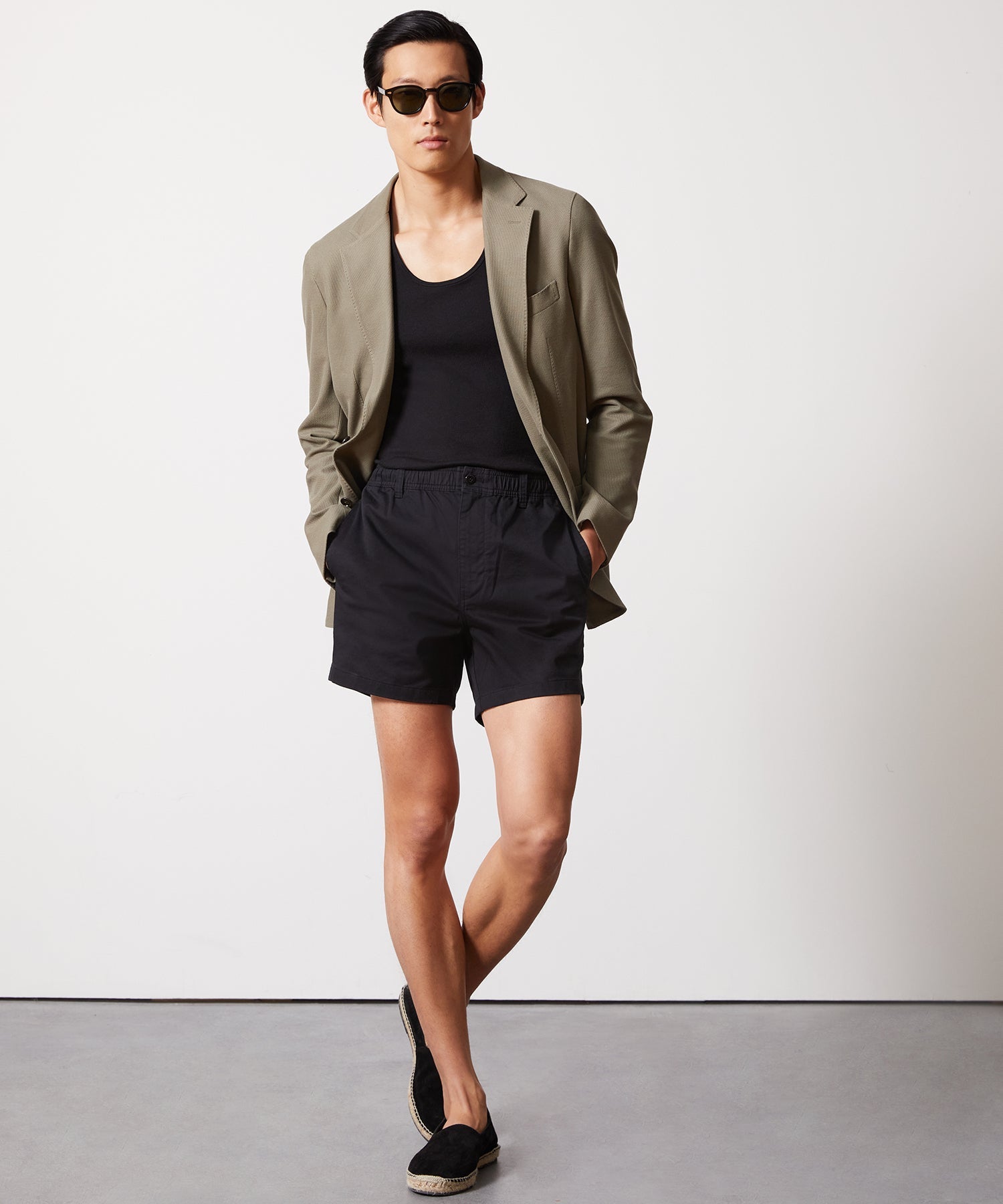 Todd Snyder 5" Cotton Beachcomber Short in Black Black
