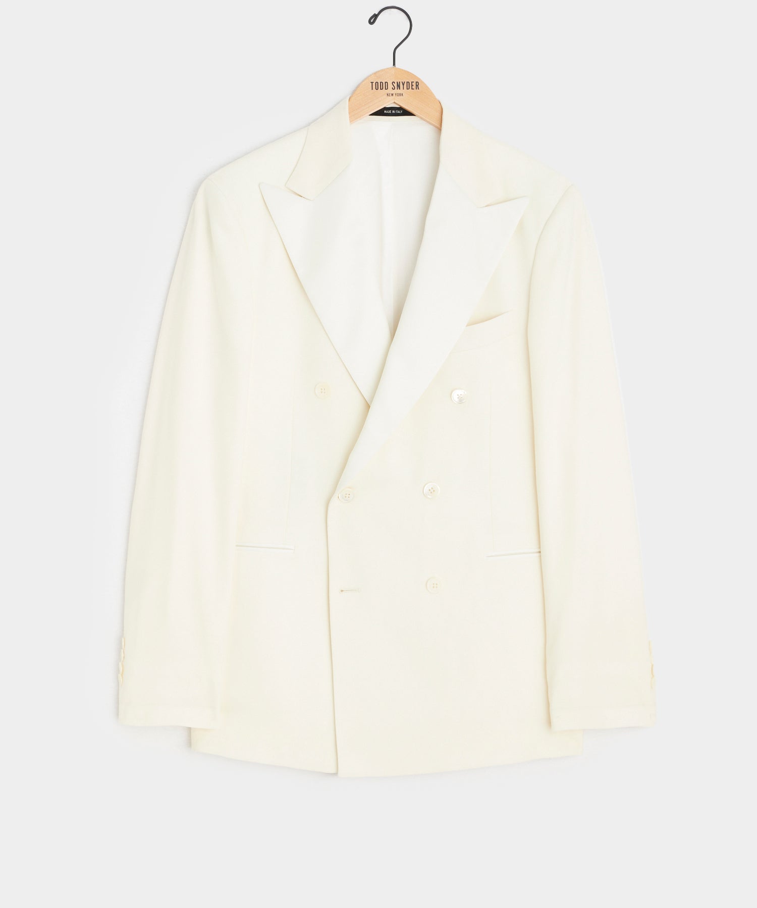 Todd Snyder Italian Wool Double-Breasted Tuxedo Jacket Ivory