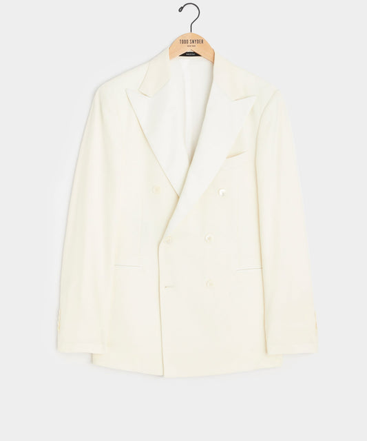 Todd Snyder Italian Wool Double-Breasted Tuxedo Jacket Ivory