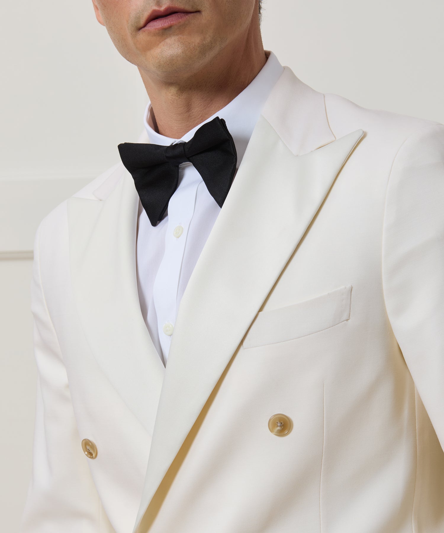 Todd Snyder Italian Wool Double-Breasted Tuxedo Jacket Ivory
