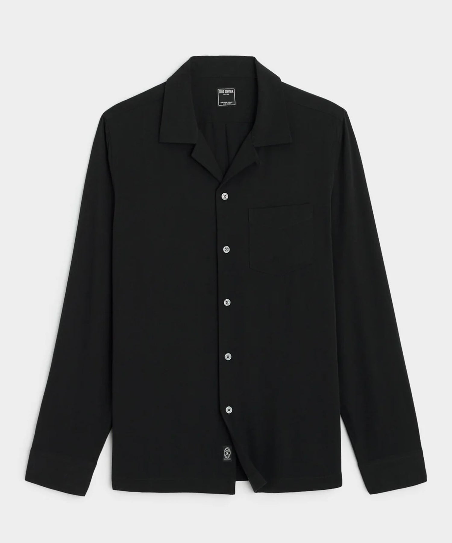 Todd Snyder Slim Fit Rayon Hollywood Shirt in Blacktop Blacktop