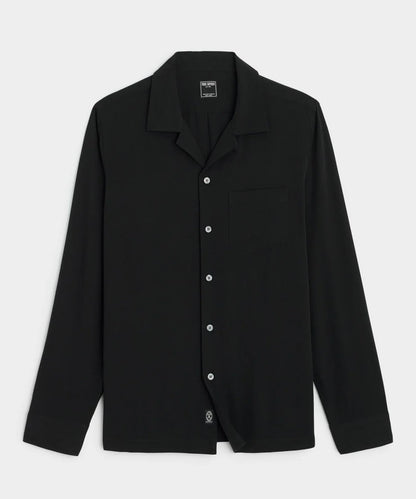 Todd Snyder Slim Fit Rayon Hollywood Shirt in Blacktop Blacktop