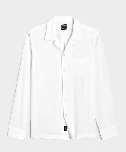 Todd Snyder Slim Fit Rayon Hollywood Shirt in White White