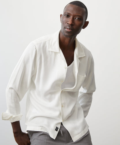 Todd Snyder Slim Fit Rayon Hollywood Shirt in White White