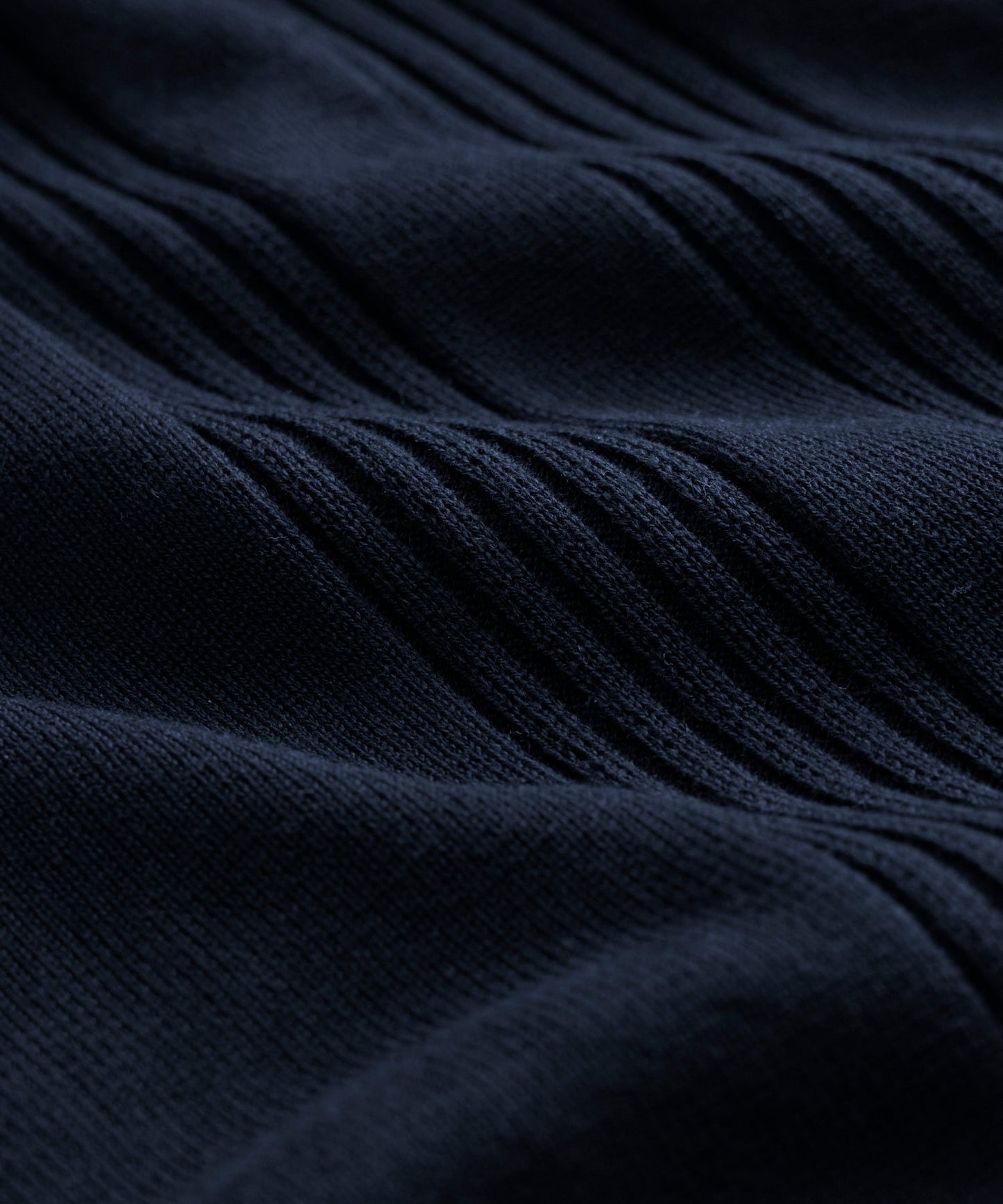 Todd Snyder Silk-Cotton Ribbed Sweater Polo in Navy Navy
