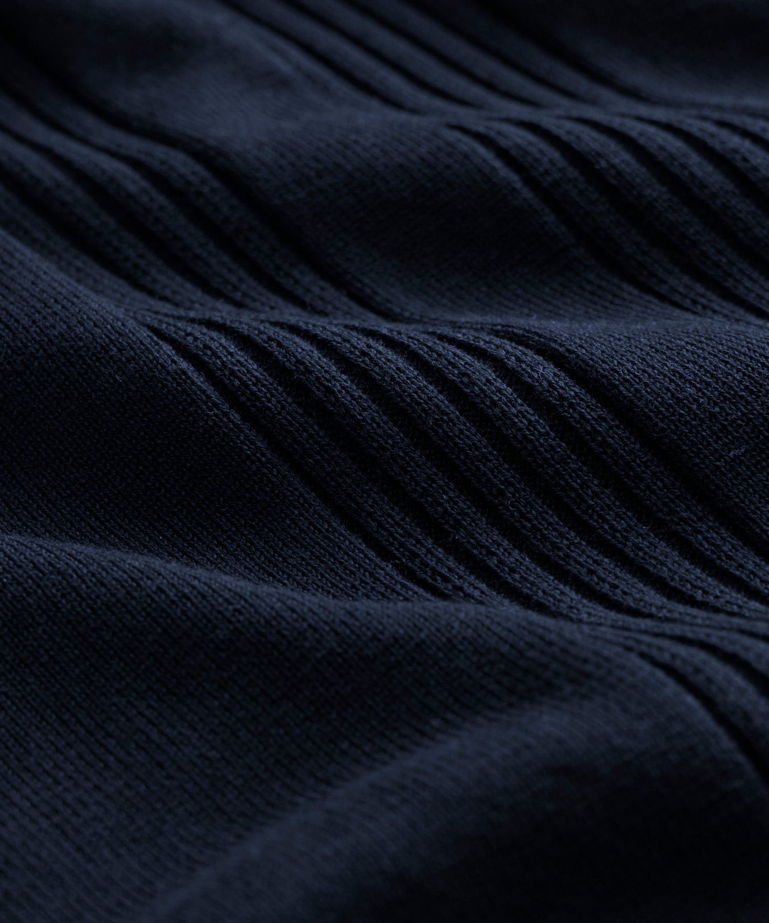 Todd Snyder Silk-Cotton Ribbed Sweater Polo in Navy Navy