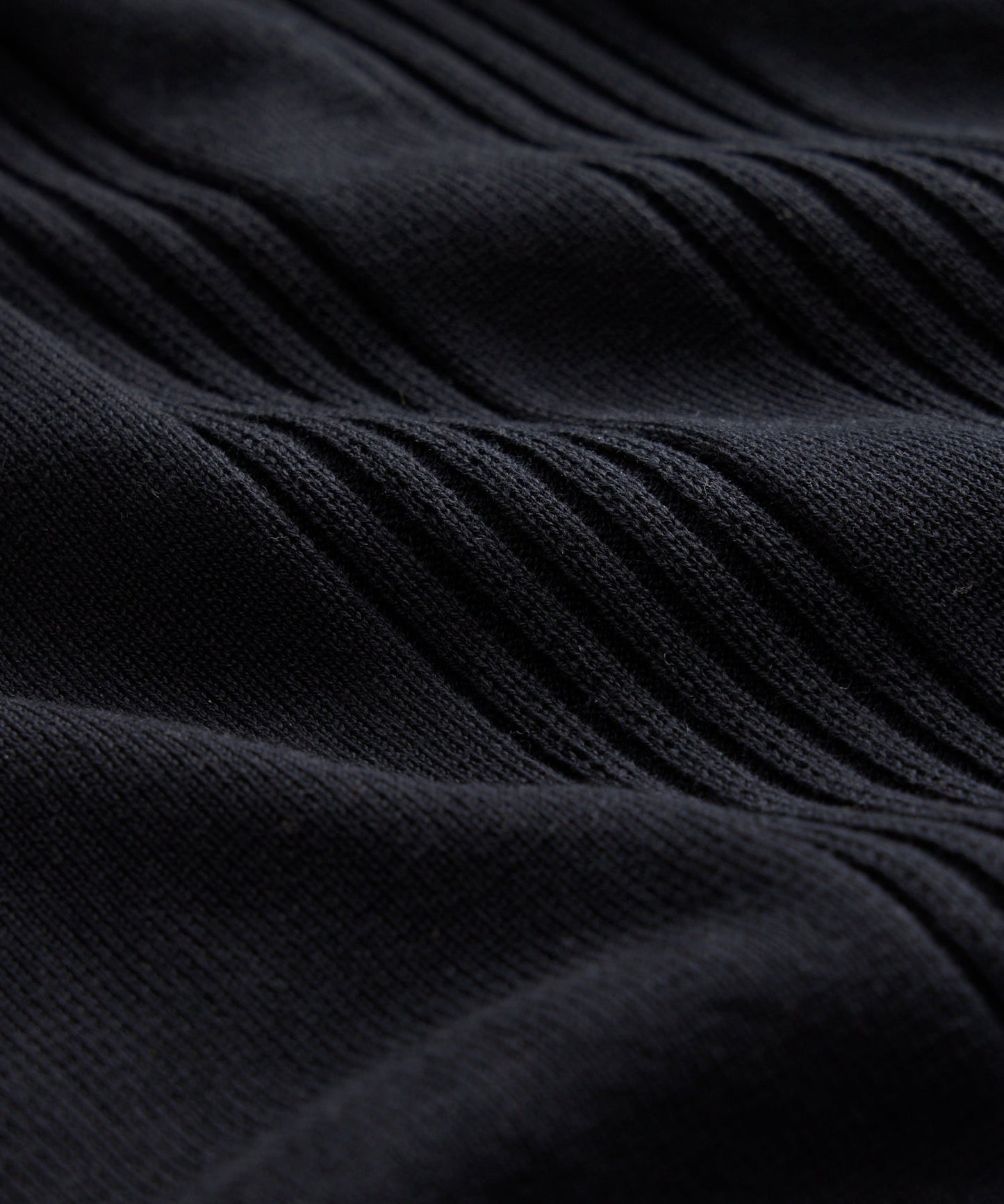 Todd Snyder Silk-Cotton Ribbed Full Placket Sweater Polo in Black Black