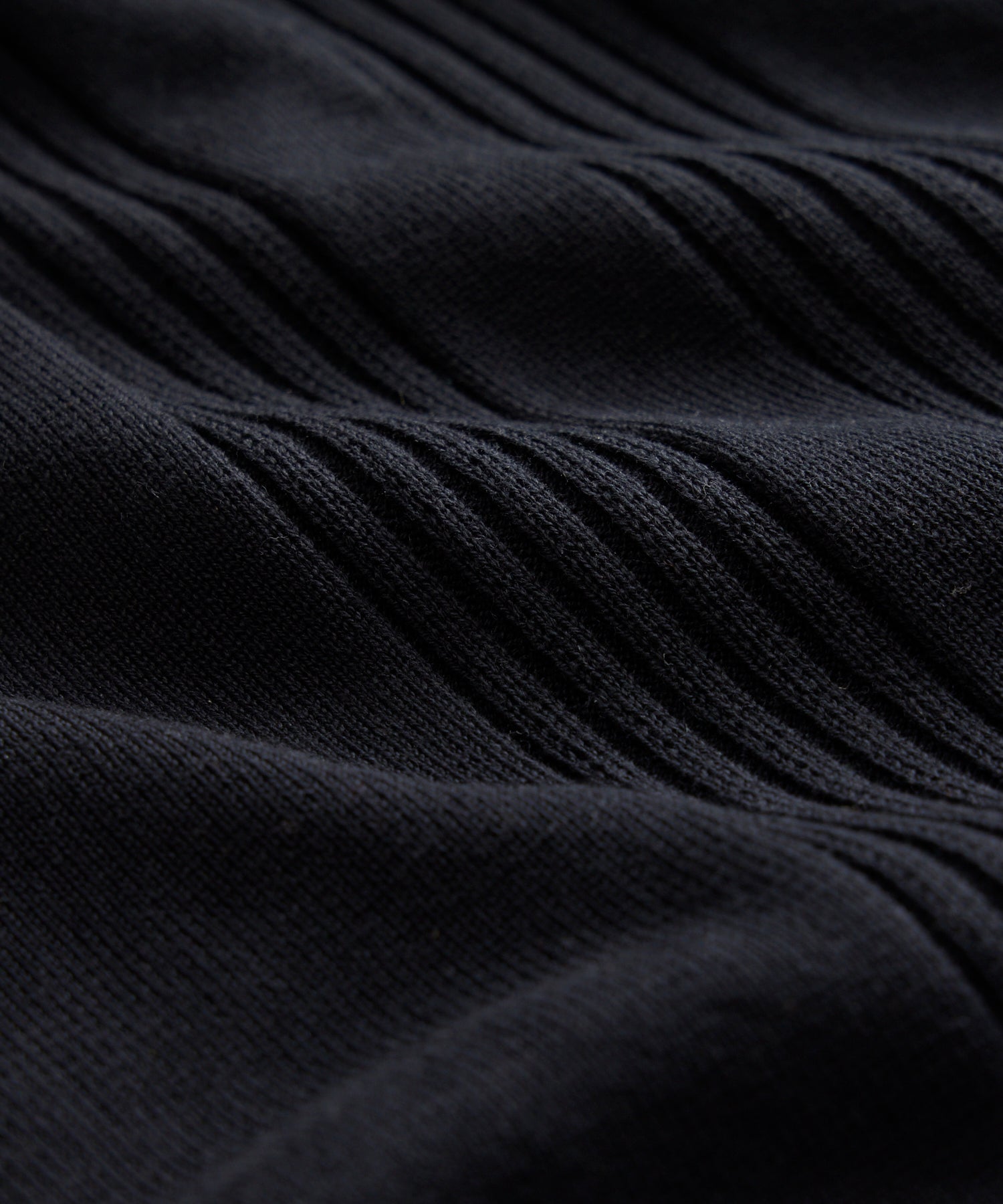 Todd Snyder Silk-Cotton Ribbed Full Placket Sweater Polo in Black Black