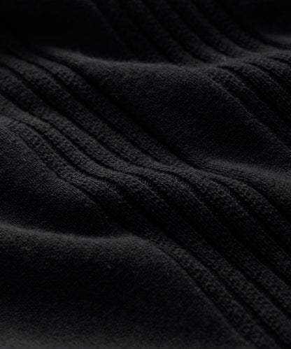 Todd Snyder Silk-Cotton Ribbed Sweater Polo in Black Black