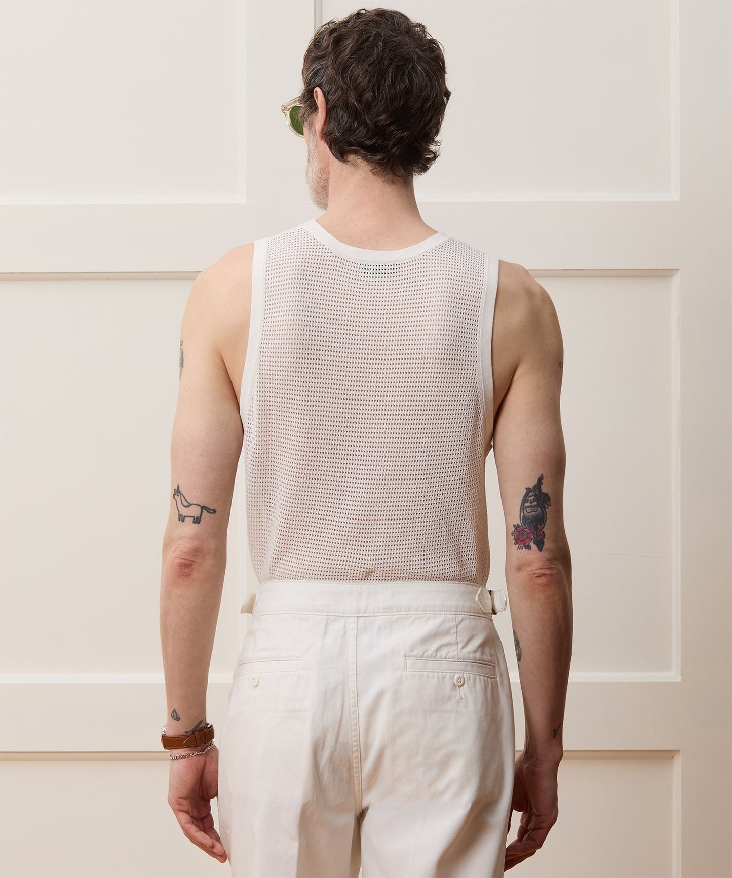 Todd Snyder Luxe Mesh Tank in Bisque Bisque