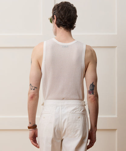 Todd Snyder Luxe Mesh Tank in Bisque Bisque