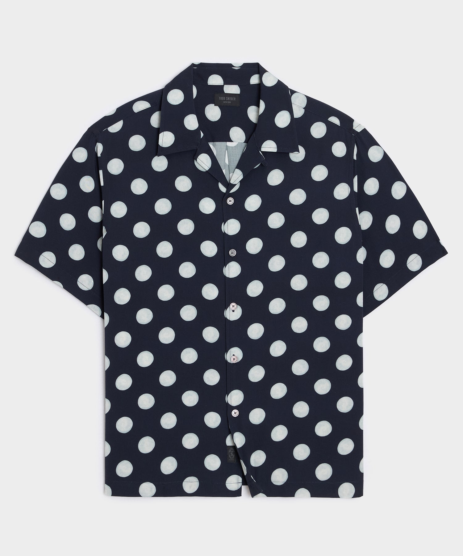 Todd Snyder Polka Dot Capri Shirt in Navy Navy