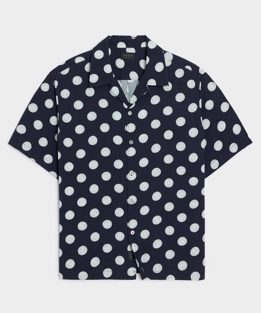 Todd Snyder Polka Dot Capri Shirt in Navy Navy