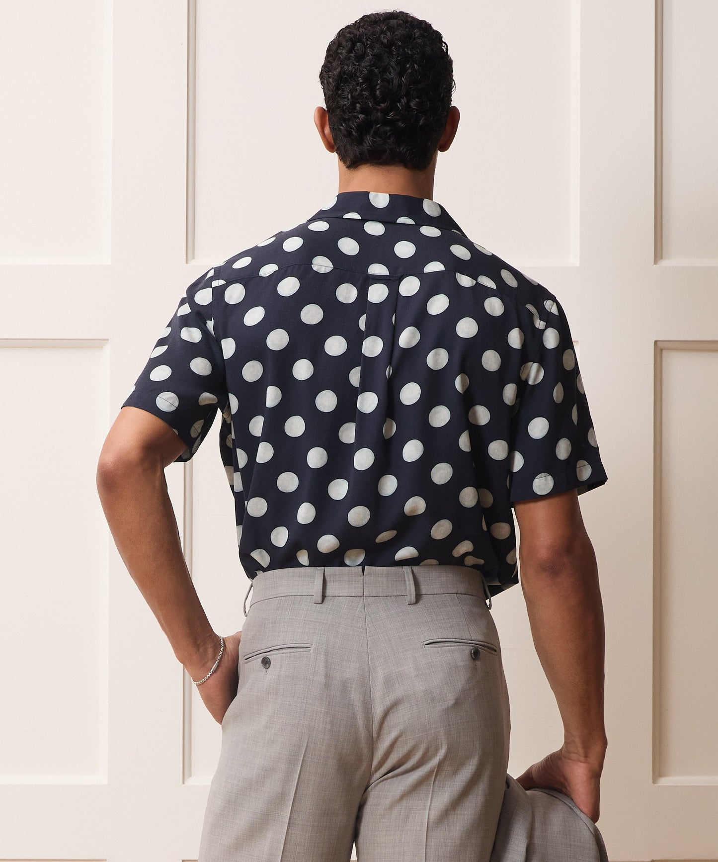 Todd Snyder Polka Dot Capri Shirt in Navy Navy