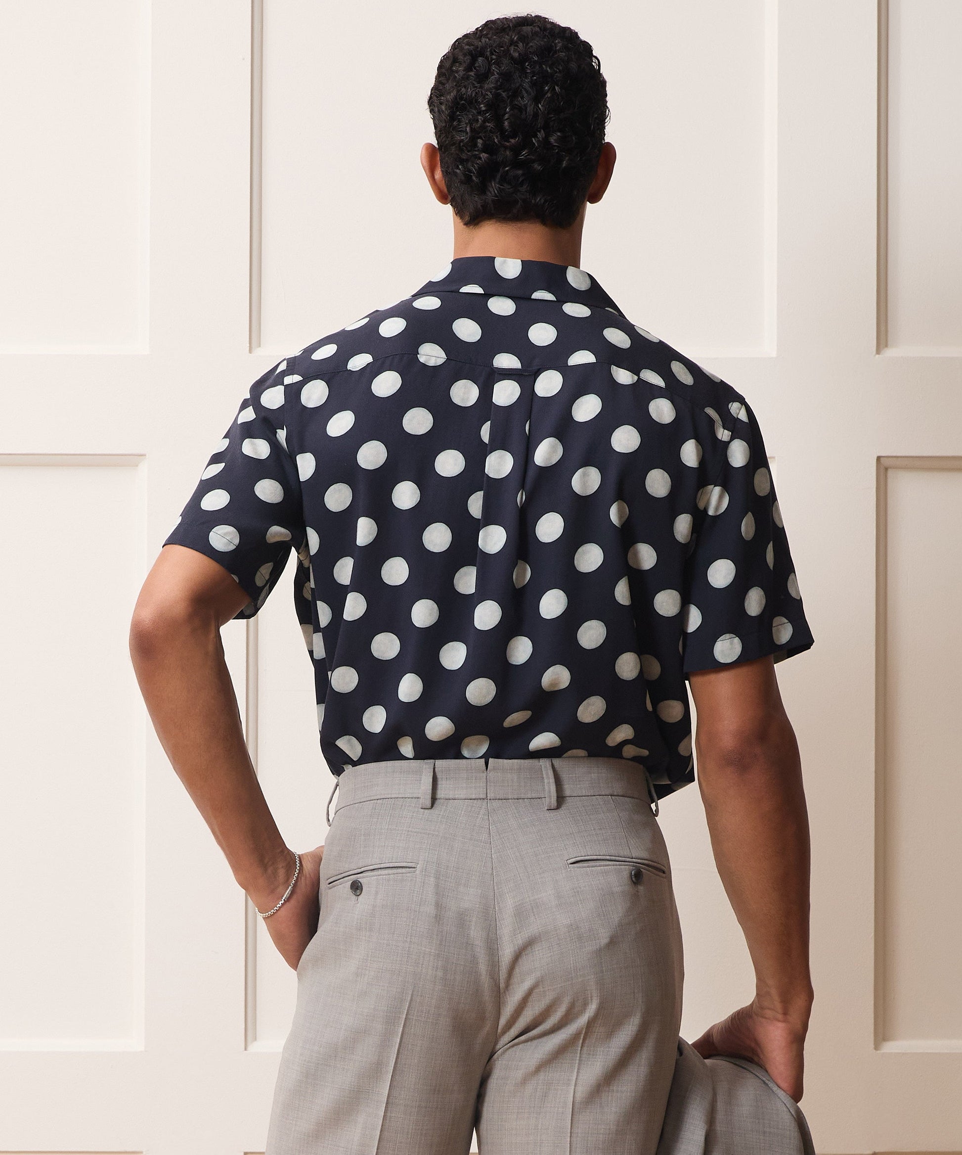 Todd Snyder Polka Dot Capri Shirt in Navy Navy