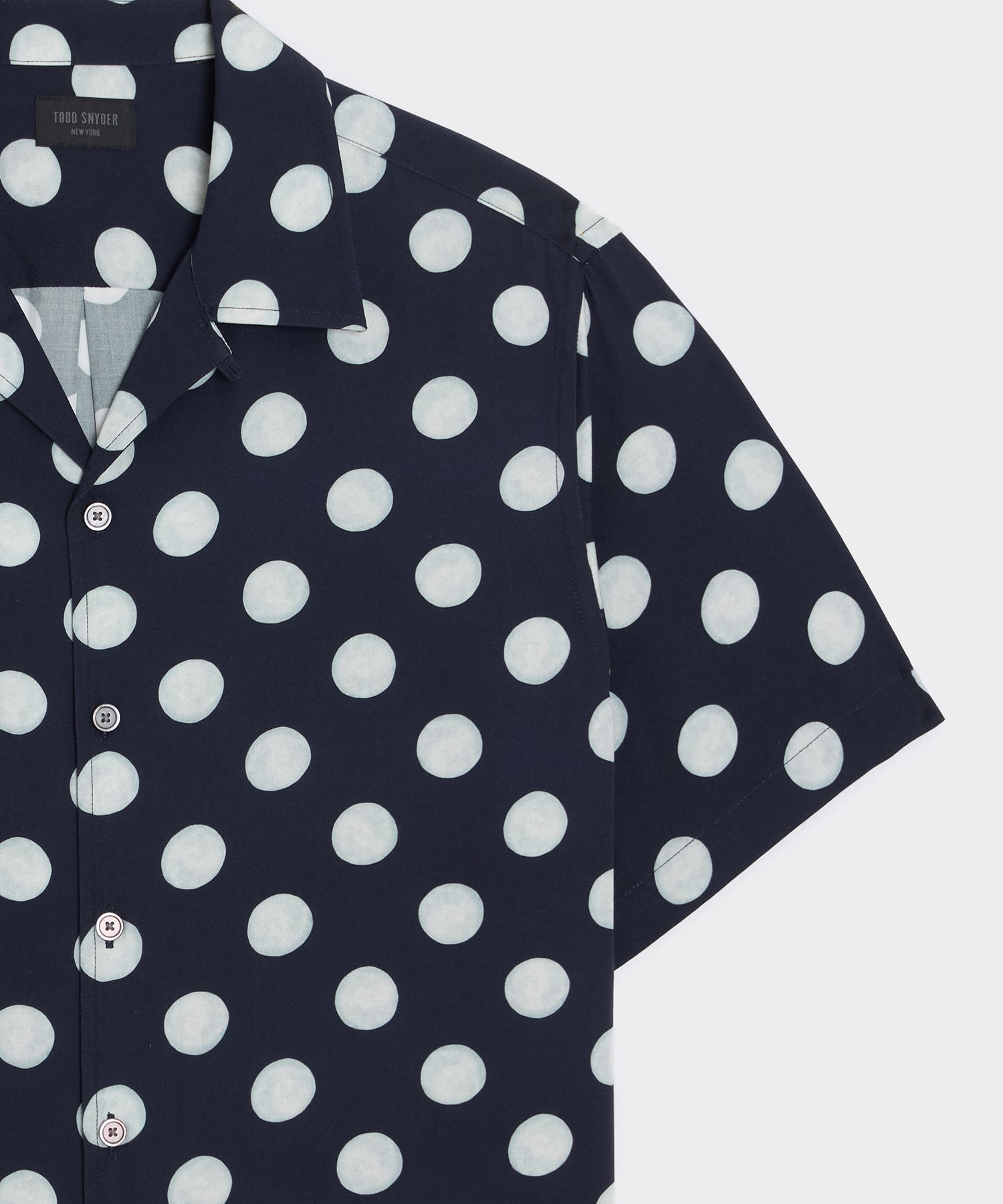 Todd Snyder Polka Dot Capri Shirt in Navy Navy