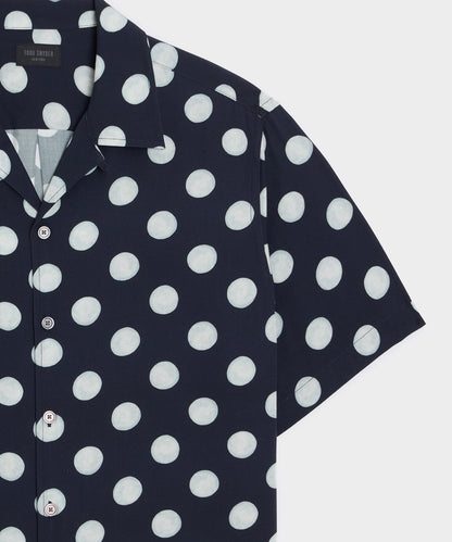 Todd Snyder Polka Dot Capri Shirt in Navy Navy