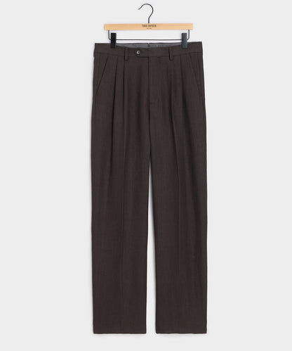 Todd Snyder Italian Linen Wythe Trouser in Caviar Herringbone Caviar