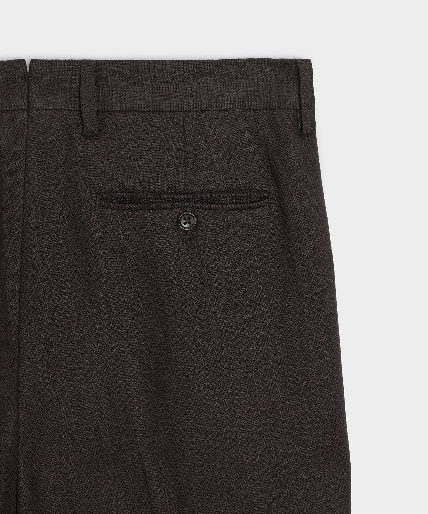 Todd Snyder Italian Linen Wythe Trouser in Caviar Herringbone Caviar