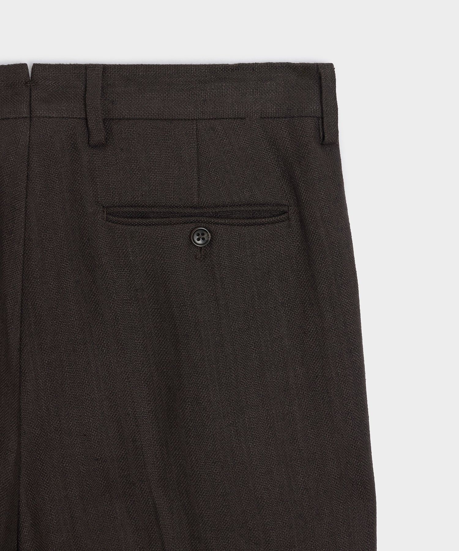 Todd Snyder Italian Linen Wythe Trouser in Caviar Herringbone Caviar