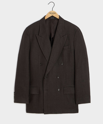 Todd Snyder Italian Herringbone Linen Wythe Jacket in Caviar Caviar