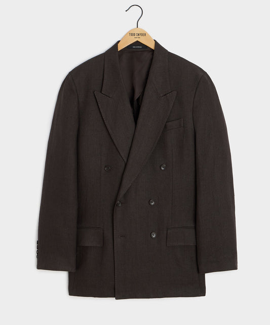 Todd Snyder Italian Herringbone Linen Wythe Jacket in Caviar Caviar