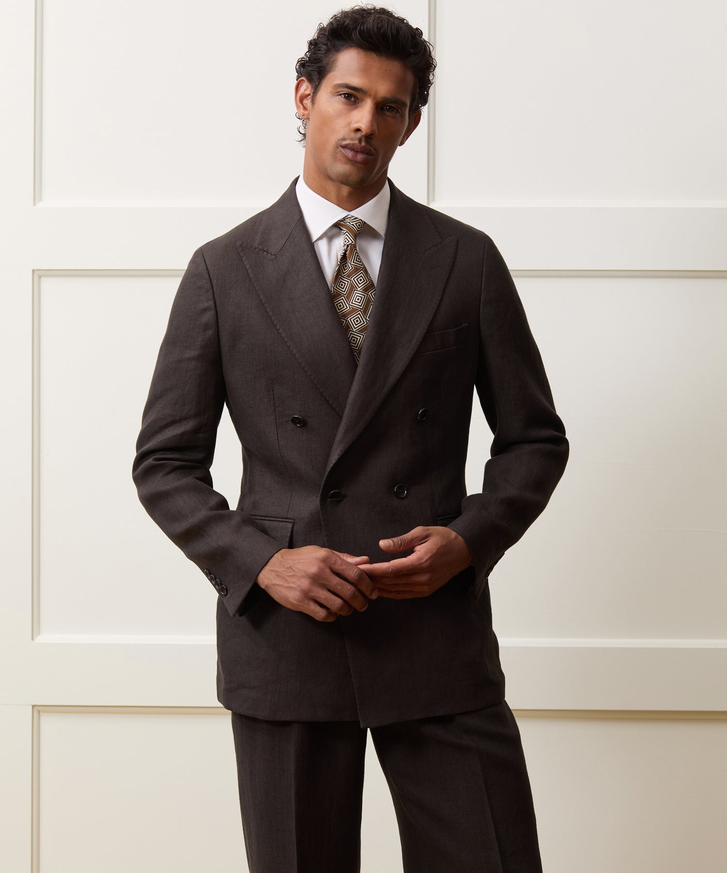 Todd Snyder Italian Herringbone Linen Wythe Jacket in Caviar Caviar