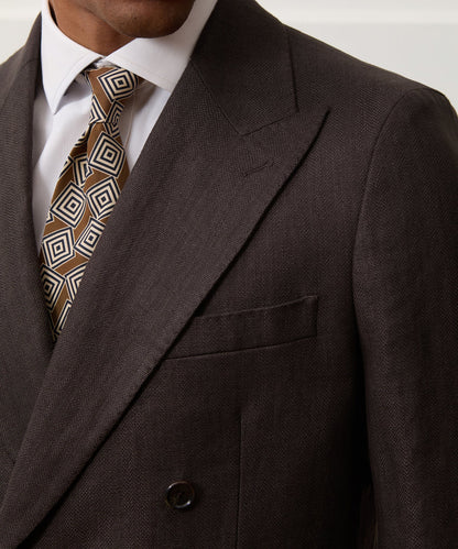 Todd Snyder Italian Herringbone Linen Wythe Jacket in Caviar Caviar