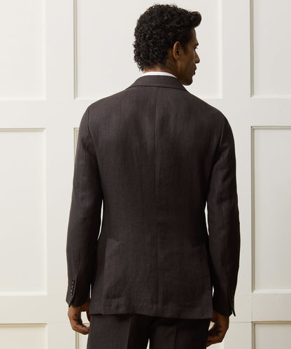 Todd Snyder Italian Herringbone Linen Wythe Jacket in Caviar Caviar