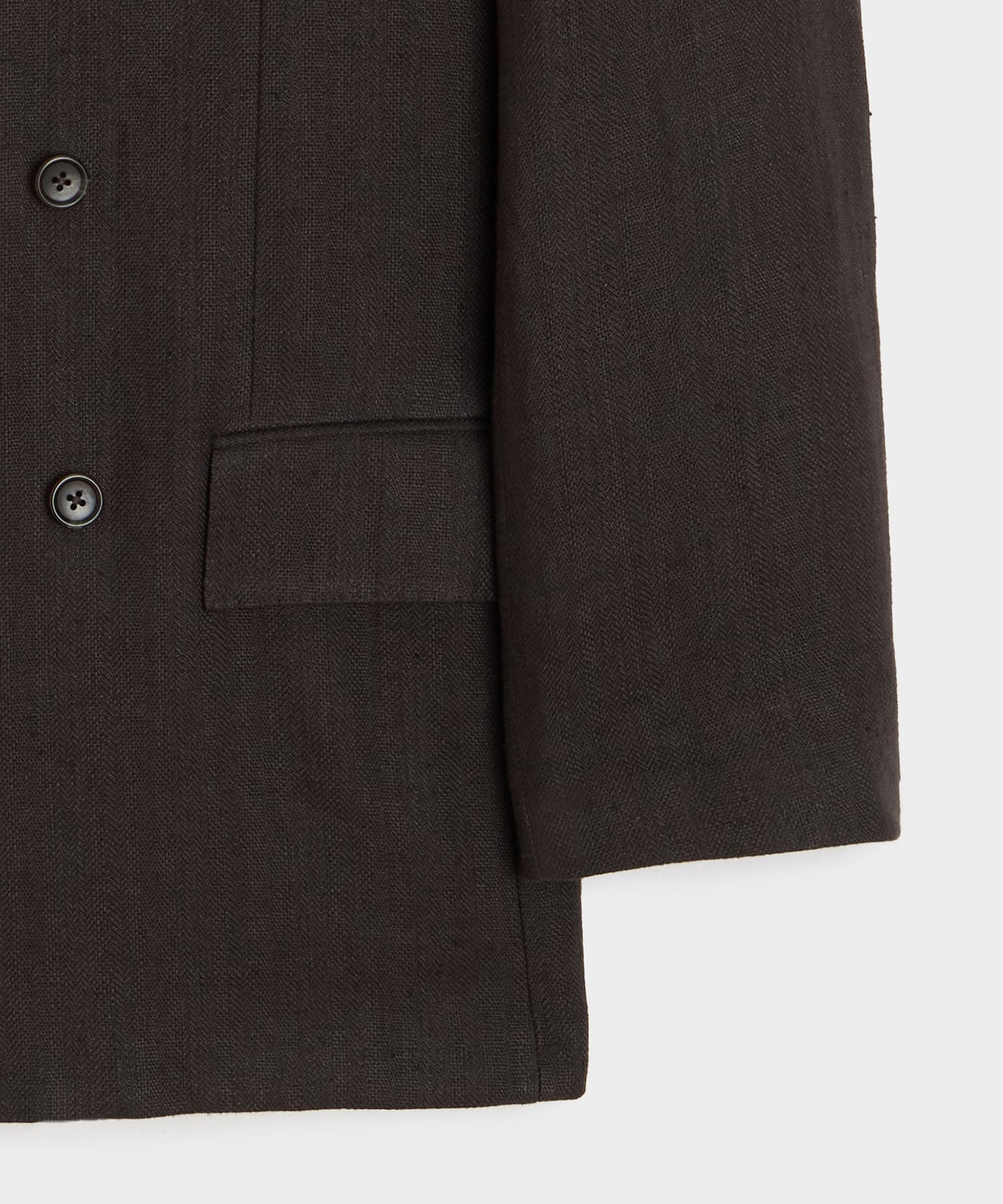 Todd Snyder Italian Herringbone Linen Wythe Jacket in Caviar Caviar