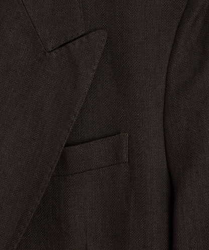 Todd Snyder Italian Herringbone Linen Wythe Jacket in Caviar Caviar