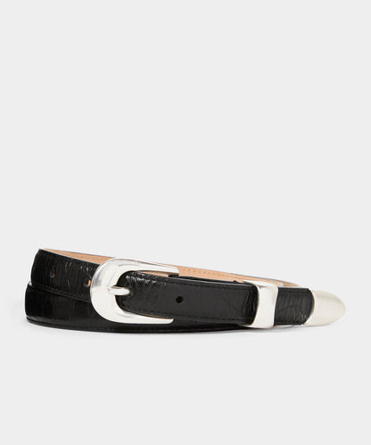 Todd Snyder Tipped Western Belt in Black Black