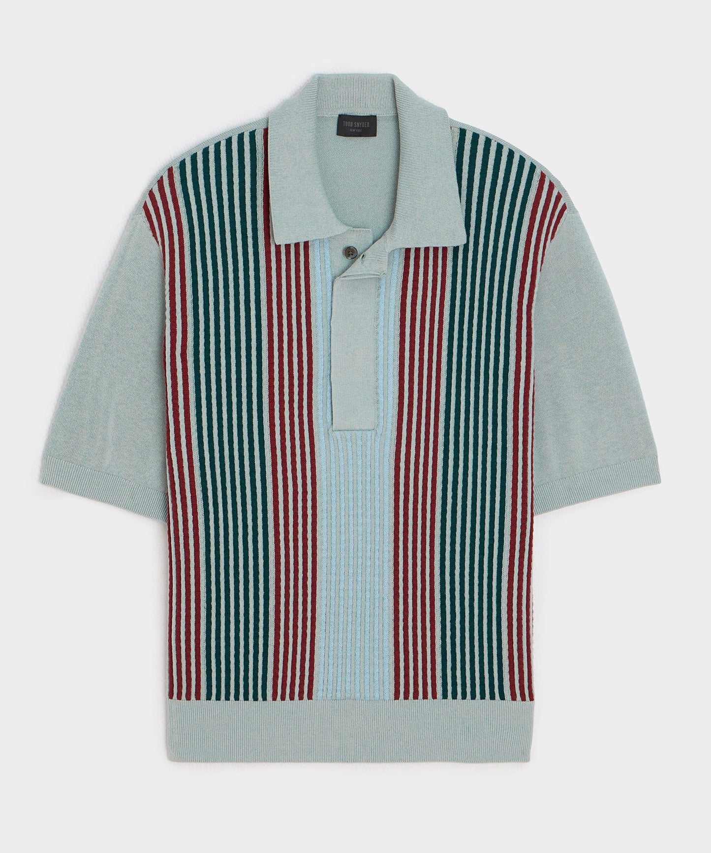 Todd Snyder Santiago Sweater Polo in Airway Stripe Airway