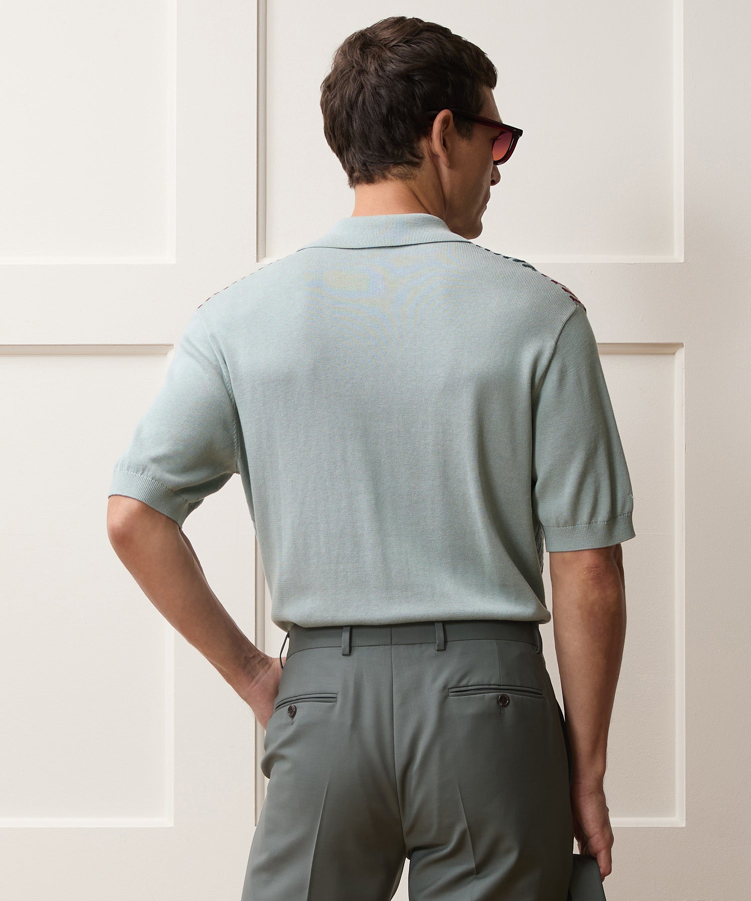 Todd Snyder Santiago Sweater Polo in Airway Stripe Airway