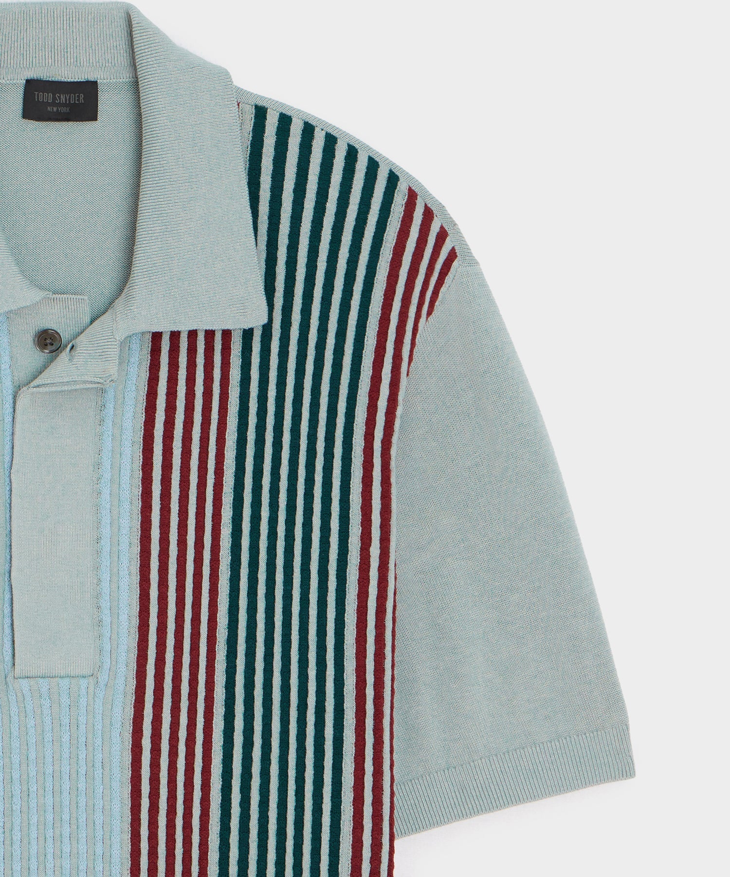 Todd Snyder Santiago Sweater Polo in Airway Stripe Airway