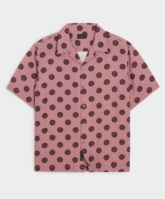 Todd Snyder Polka Dot Capri Shirt in Pink Pink