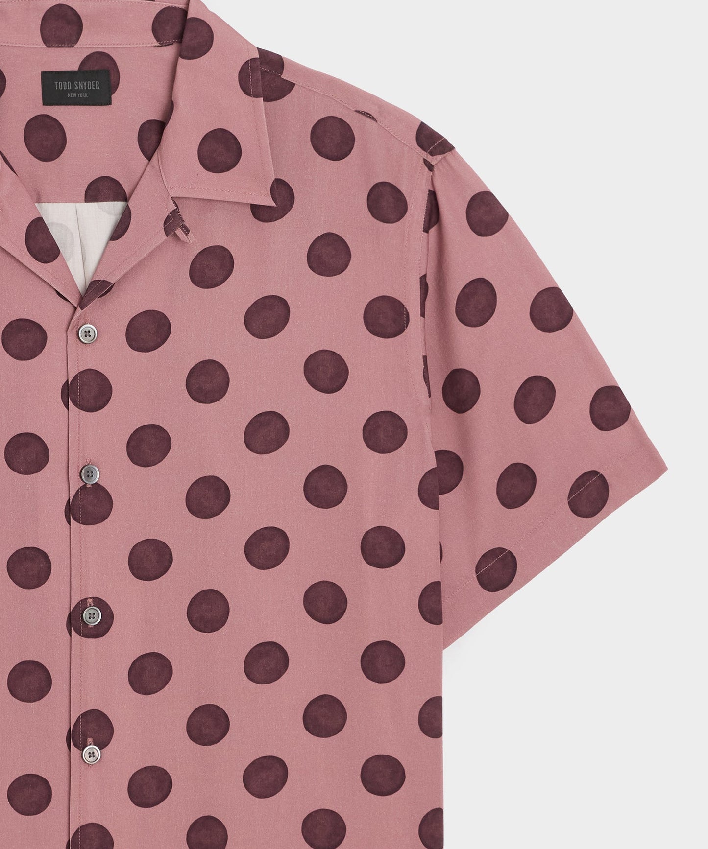 Todd Snyder Polka Dot Capri Shirt in Pink Pink