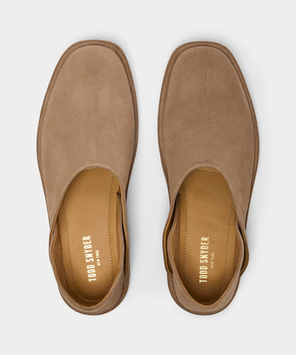 Todd Snyder Suede Provence Slip-On Shoe in Sand Sand