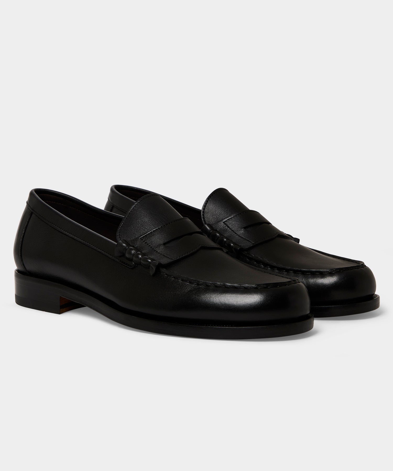 Todd Snyder Italian Leather Penny Loafer in Black Black