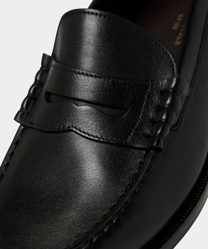Todd Snyder Italian Leather Penny Loafer in Black Black