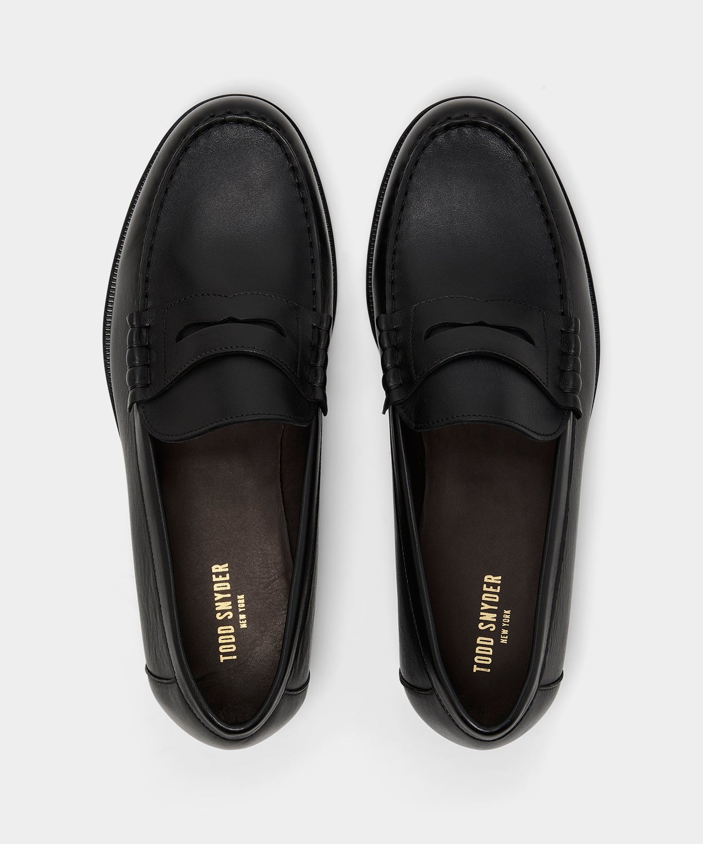 Todd Snyder Italian Leather Penny Loafer in Black Black
