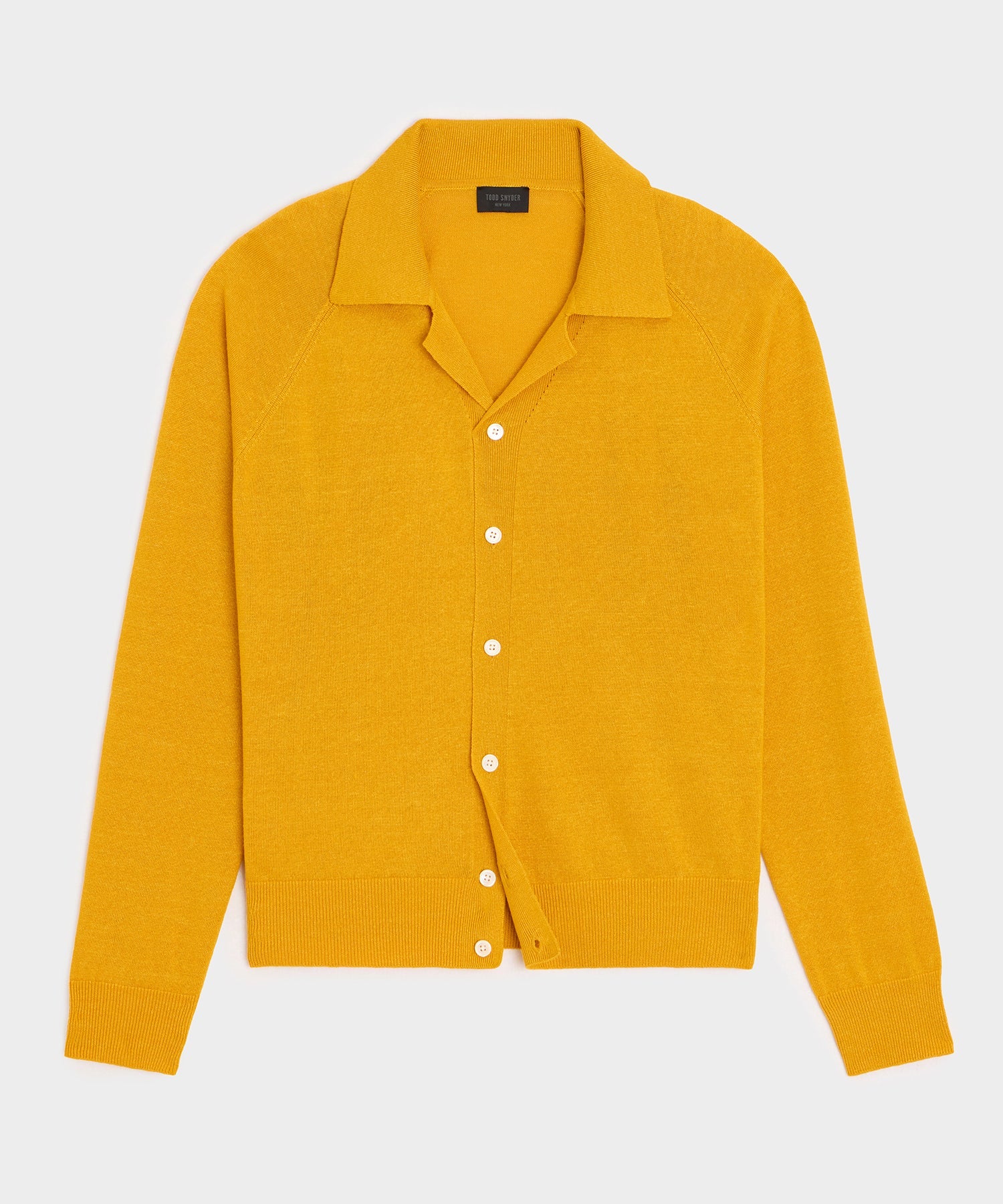 Todd Snyder Amalfi Sweater Polo in Bergamot Rind Bergamot Rind