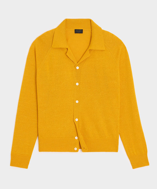Todd Snyder Amalfi Sweater Polo in Bergamot Rind Bergamot Rind