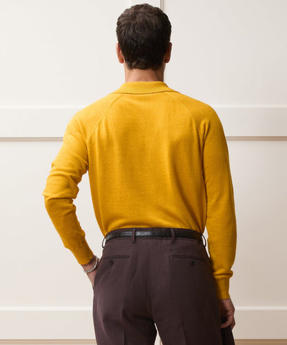 Todd Snyder Amalfi Sweater Polo in Bergamot Rind Bergamot Rind