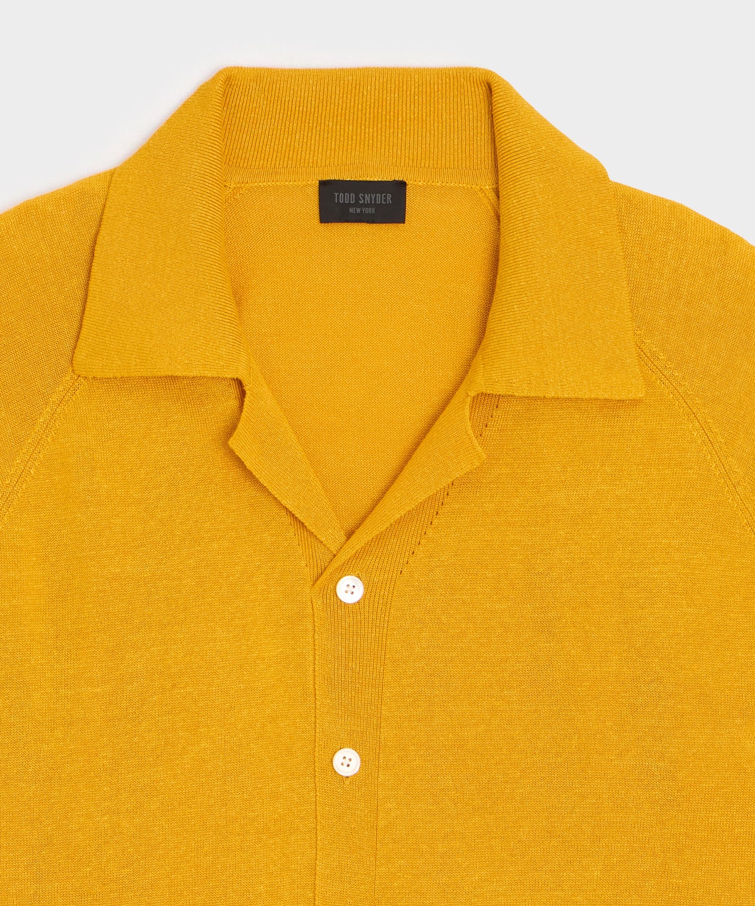 Todd Snyder Amalfi Sweater Polo in Bergamot Rind Bergamot Rind