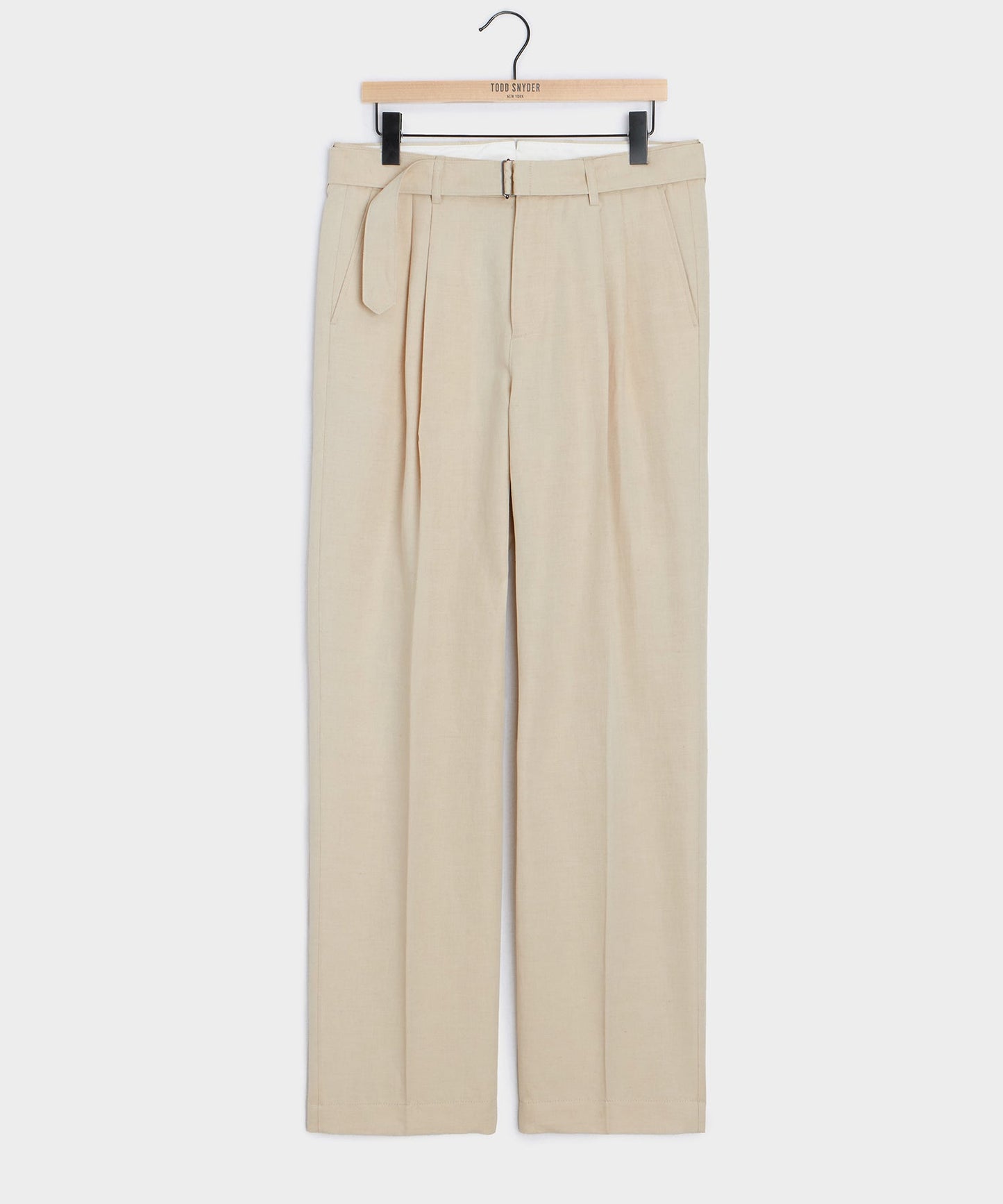 Todd Snyder Italian Cotton-Linen Self-Belt Trouser in Canvas Canvas