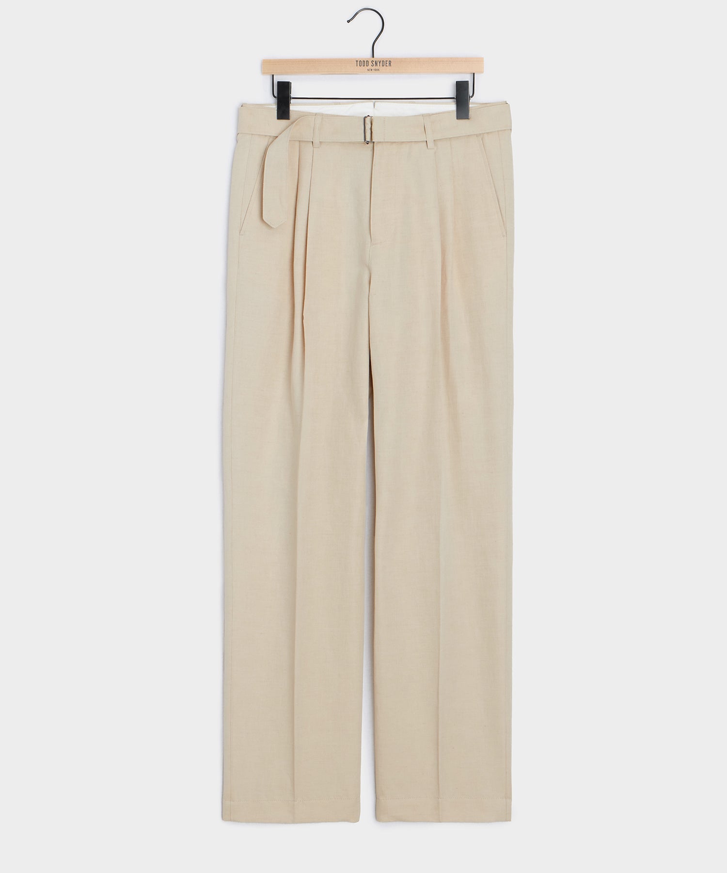 Todd Snyder Italian Cotton-Linen Self-Belt Trouser in Canvas Canvas