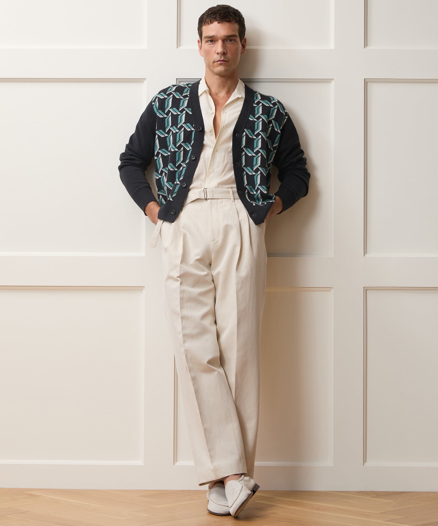 Todd Snyder Italian Cotton-Linen Self-Belt Trouser in Canvas Canvas